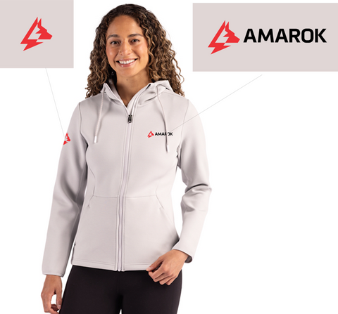AMAROK - Cutter & Buck Roam Soft Knit Womens Full Zip Hooded Jacket