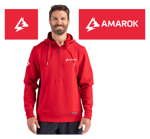 AMAROK - Cutter & Buck Roam Soft Knit Mens Half Zip Hooded Pullover