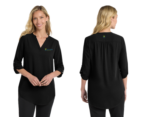 Action Seating - LW701 Port Authority® Women's 3/4-Sleeve Tunic Blouse