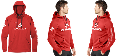 AMAROK - CN9473 Nike Therma-FIT Pullover Fleece Hoodie Stacked Front logo