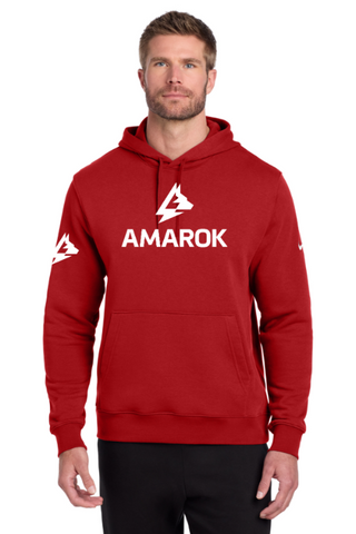 AMAROK - NKDR1499 Regular Nike Club Fleece Sleeve Swoosh Pullover Hoodie Stacked Front logo