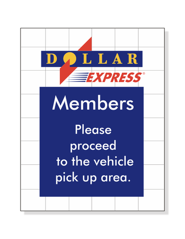 Dollar Express 11" x 14" Stanchion Sign (DA-726)