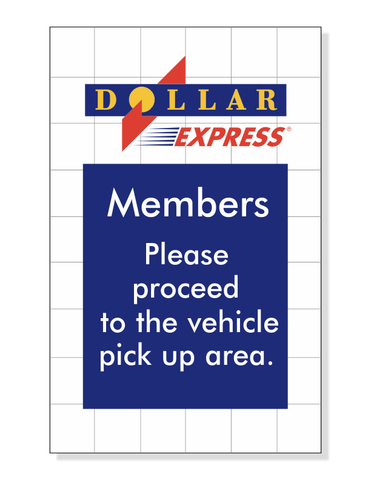Dollar Express 14" x 22" Stanchion Sign (DA-727)